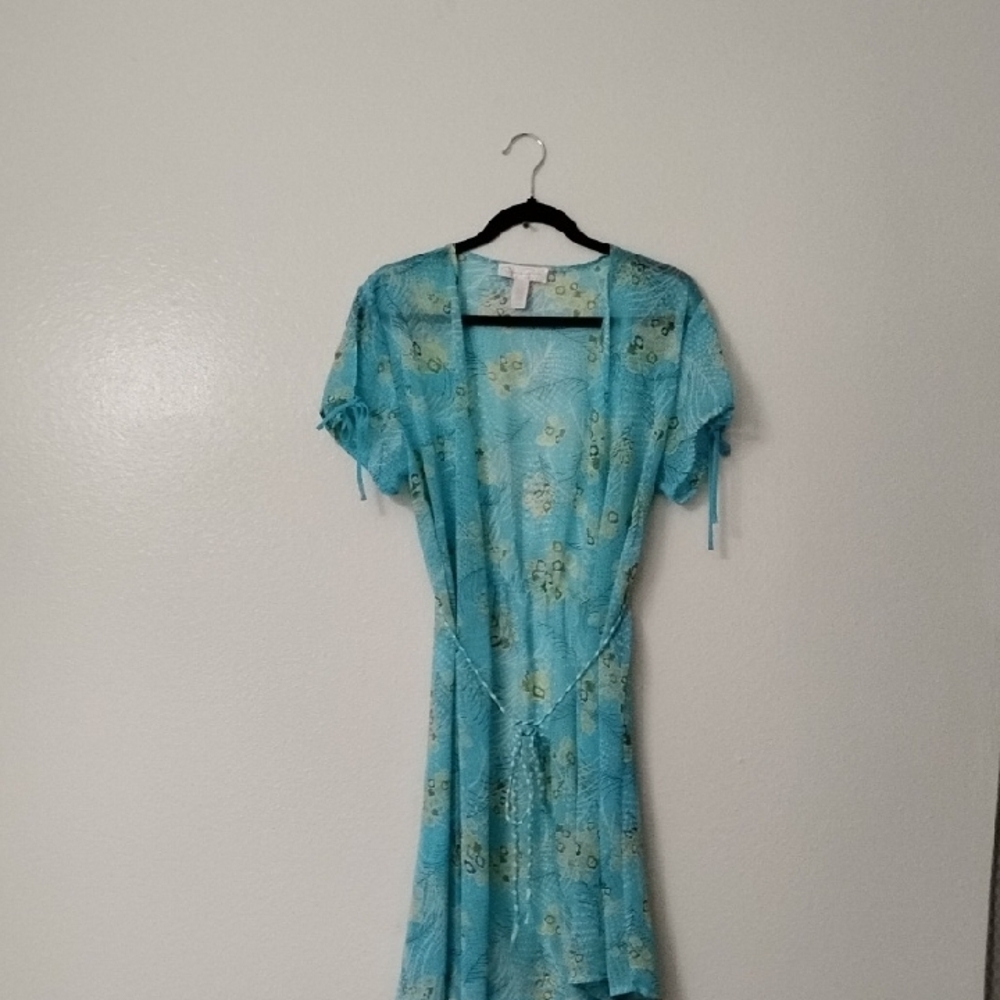 Oscar de la Renta Pink Label Aqua Floral Dress - Picture 9 of 9